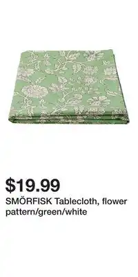 IKEA SMÖRFISK Tablecloth, flower pattern/green/white offer