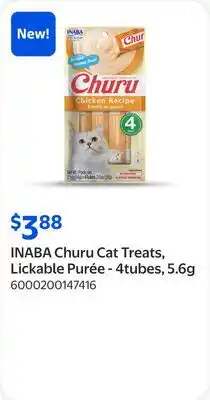 Walmart INABA Churu Cat Treats, Lickable Purée - 4tubes offer