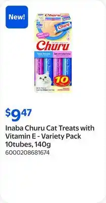 Walmart Inaba Churu Cat Treats with Vitamin E - Variety Pack 10tubes offer