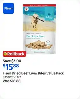 Walmart Fried Dried Beef Liver Bites Value Pack offer