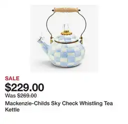 TSC Stores Mackenzie-Childs Sky Check Whistling Tea Kettle offer