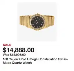 TSC Stores 18K Yellow Gold Omega Constellation Swiss-Made Quartz Watch offer