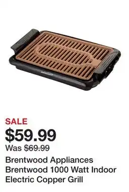 TSC Stores Brentwood Appliances Brentwood 1000 Watt Indoor Electric Copper Grill offer
