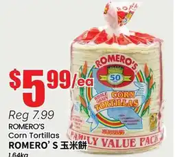 Btrust Supermarket ROMERO'S Corn Tortillas offer