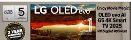 2001 Audio Video OLED55G5 LG 55 OLED evo AI C5 4K Smart TV 2025 offer