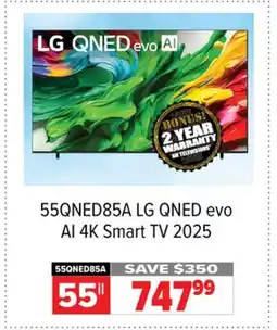 2001 Audio Video 55QNED85A LG 55 QNED evo AI 4K Smart TV 2025 offer