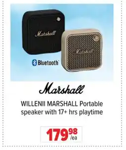 2001 Audio Video WILLENII MARSHALL Portable speaker with 17+ hrs playtime offer