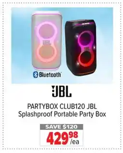 2001 Audio Video PARTYBOX CLUB120 JBL Splashproof Portable Party Box offer