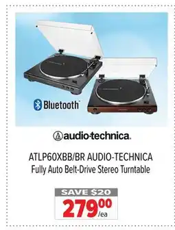 2001 Audio Video ATLP60XBB/BR AUDIO-TECHNICA Fully Auto Belt-Drive Stereo Turntable offer