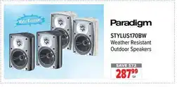 2001 Audio Video STYLUS170BW Paradigm Weather Resistant Outdoor Speakers offer