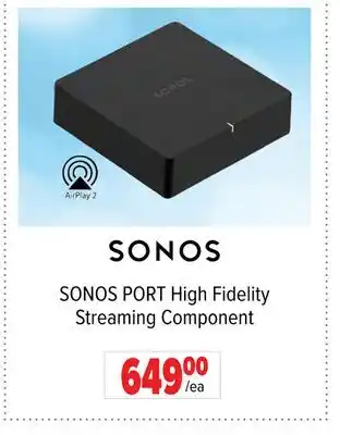 2001 Audio Video SONOS PORT High Fidelity Streaming Component offer