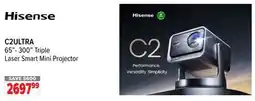 2001 Audio Video C2ULTRA Hisense 65- 300 Triple Laser Smart Mini Projector offer