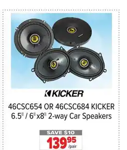 2001 Audio Video 46CSC654 OR 46CSC684 KICKER 6.5 / 6 x8 2-way Car Speakers offer