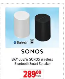 2001 Audio Video ERA100B/W SONOS Wireless Bluetooth Smart Speaker offer