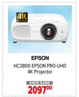 2001 Audio Video HC3800 EPSON PRO-UHD 4K Projector offer