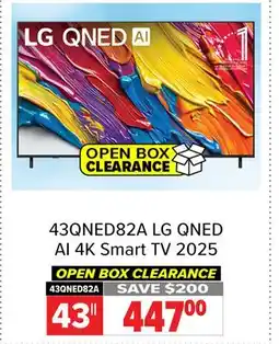 2001 Audio Video 43QNED82A 43 LG QNED AI 4K Smart TV 2025 offer