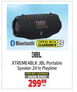 2001 Audio Video XTREME4BLK JBL Portable Speaker 24 hr Playtime offer