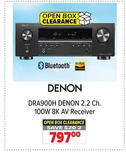 2001 Audio Video DRA900H DENON 2.2 Ch. 100W 8K AV Receiver offer