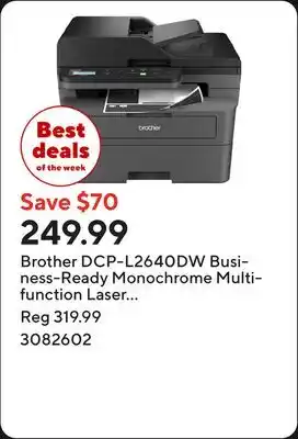 Staples Brother DCP-L2640DW Business-Ready Monochrome Multifunction Laser Printer offer