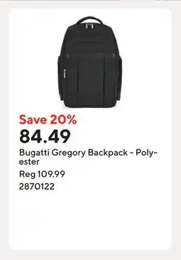Staples Bugatti Gregory Backpack - Polyester offer
