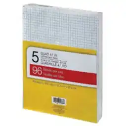 Staples Writing Pads - 8-3/8 x 10-7/8 - Quad-Ruled - White - 96 Sheets offer