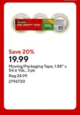 Staples Moving/Packaging Tape, 1.88 x 54.6 Yds offer