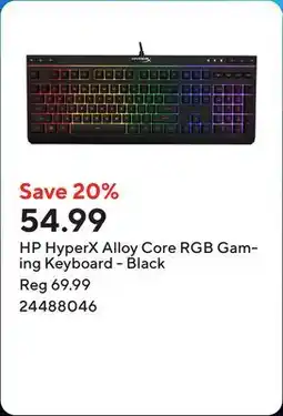 Staples HP HyperX Alloy Core RGB Gaming Keyboard - Black offer