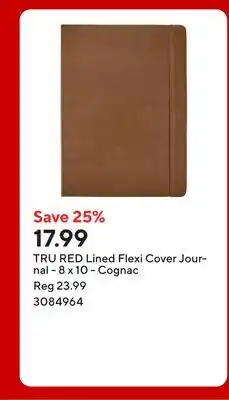 Staples TRU RED Lined Flexi Cover Journal - 8 x 10 - Cognac offer