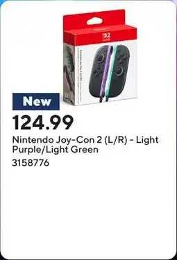 Staples Nintendo Joy-Con 2 (L/R) - Light Purple/Light Green offer