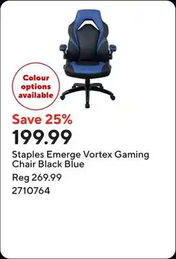 Staples Staples Emerge Vortex Gaming Chair Black Blue offer