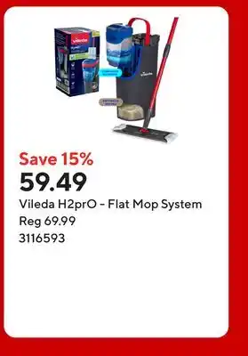 Staples Vileda H2prO - Flat Mop System offer