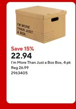 Staples I'm More Than Just a Box Box offer