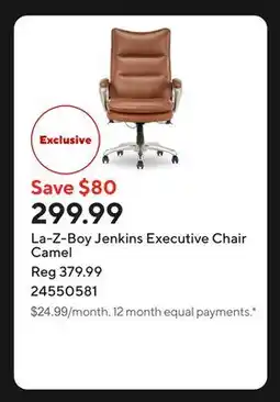 Staples La-Z-Boy Jenkins Executive Chair Camel offer