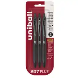 Staples uniball 207 Plus Gel Retractable Pen, 0.7mm, Black offer