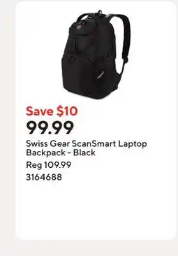 Staples Swiss Gear ScanSmart Laptop Backpack - Black offer