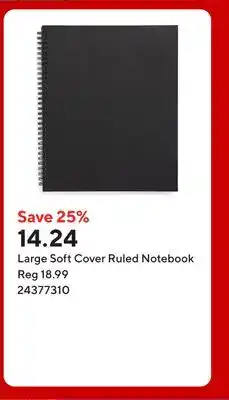 Staples Large Soft Cover Ruled Notebook offer