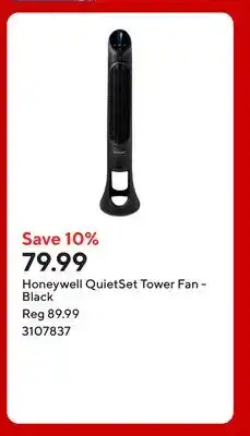 Staples Honeywell QuietSet Tower Fan - Black offer
