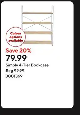Staples Simply 4-Tier Bookcase offer