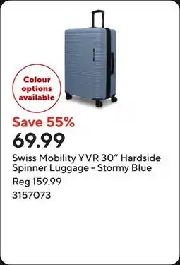 Staples Swiss Mobility YVR 30 Hardside Spinner Luggage - Stormy Blue offer