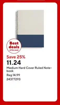 Staples Medium Hard Cover Ruled Notebook offer