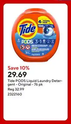 Staples Tide PODS Liquid Laundry Detergent - Original offer