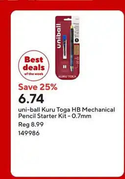 Staples uni-ball Kuru Toga HB Mechanical Pencil Starter Kit - 0.7mm offer