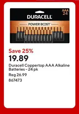 Staples Duracell Coppertop AAA Alkaline Batteries offer