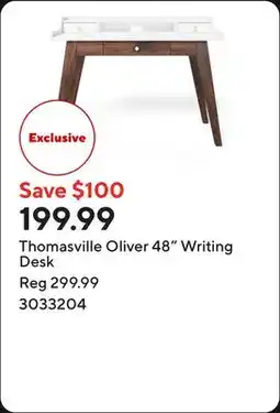 Staples Thomasville Oliver 48 Writing Desk offer