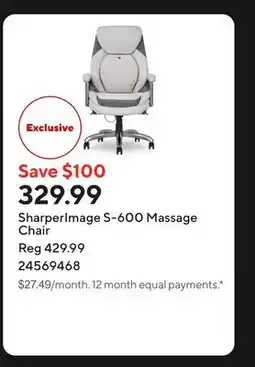 Staples SharperImage S-600 Massage Chair offer