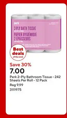 Staples Perk 2-Ply Bathroom Tissue - 242 Sheets Per Roll offer