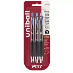 Staples uniball 207 Gel Retractable Pen, 0.7mm, Blue offer