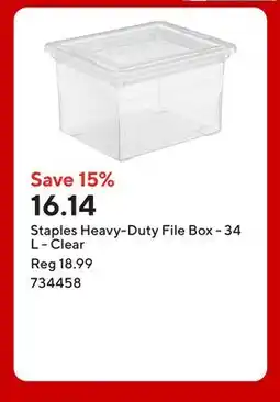 Staples Staples Heavy-Duty File Box - 34 L - Clear offer