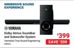 Visions Electronics Yamaha Dolby Atmos Soundbar and Subwoofer System offer