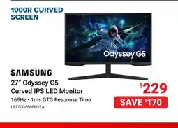 Visions Electronics SAMSUNG 27 Odyssey G5 Curved IPS LED Monitor offer